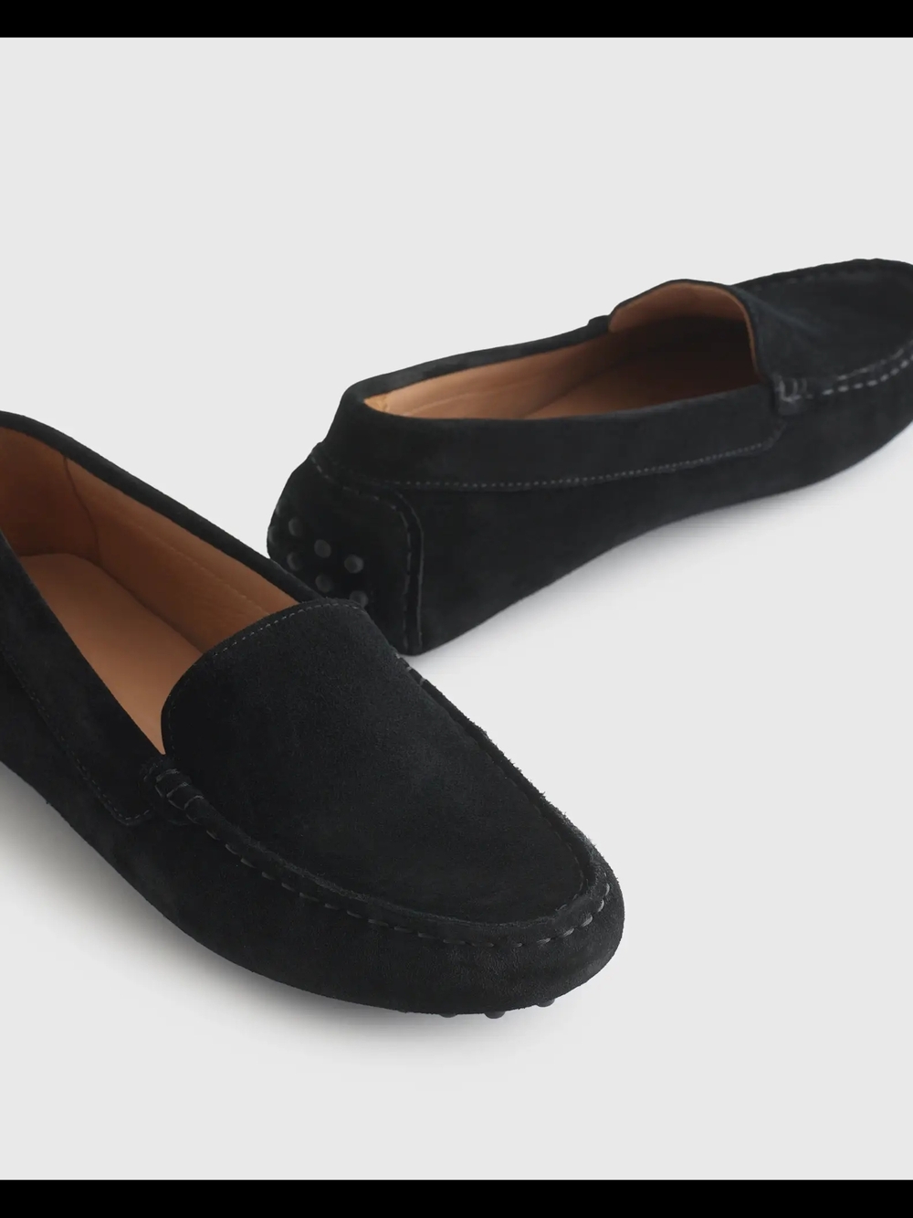 Quince Black 100% Suede Driver Loafers